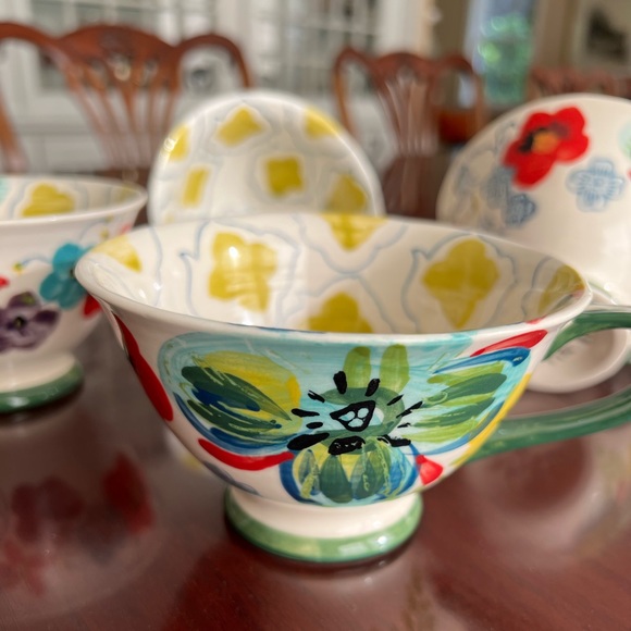 Anthropologie Other - NWT Anthro Estudio Flores Sissinghurst Castle Floral Footed Cup/Mug Set of 4